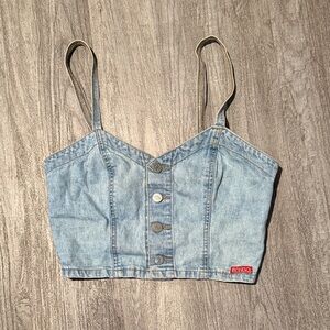 BONGO Light Blue Denim Buttoned Top